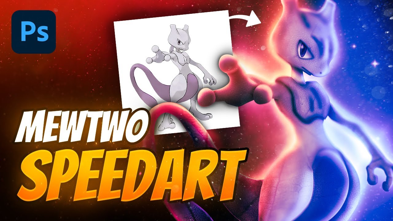 Making Mewtwo Realistic in PhotoShop | Speedart