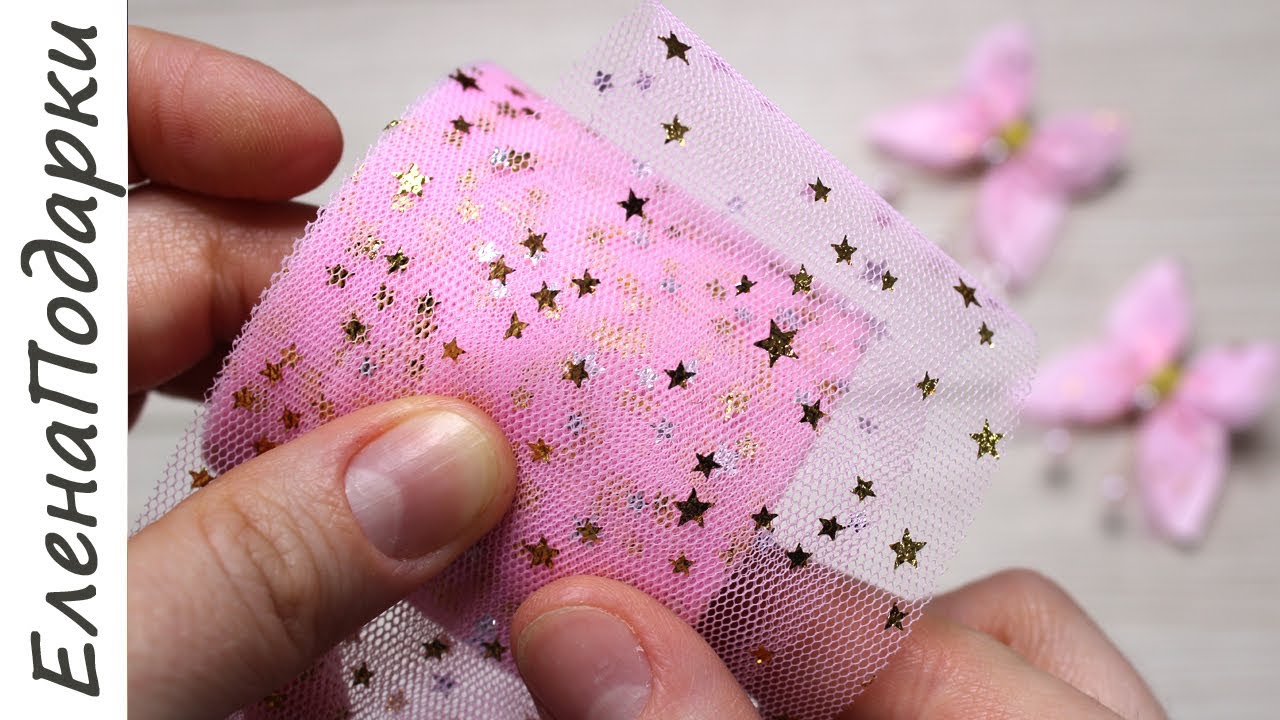 🦋 БАБОЧКА 🦋 из фатина и репсовой ленты мастер-класс ЕленаПодарки DIY
