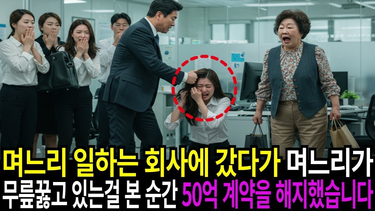 며느리 일하는 회사에 갔다가 며느리가 무릎꿇고 있는 걸 본 순간 회사를 박살내버렸습니다