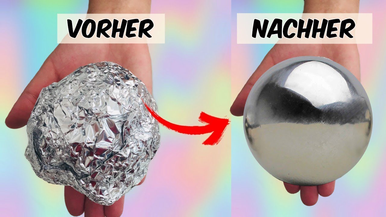 Aluminium foil Ball Challenge (Deutsch) -  Aluminium Ball aus Alufolie bauen & polieren I MissNice