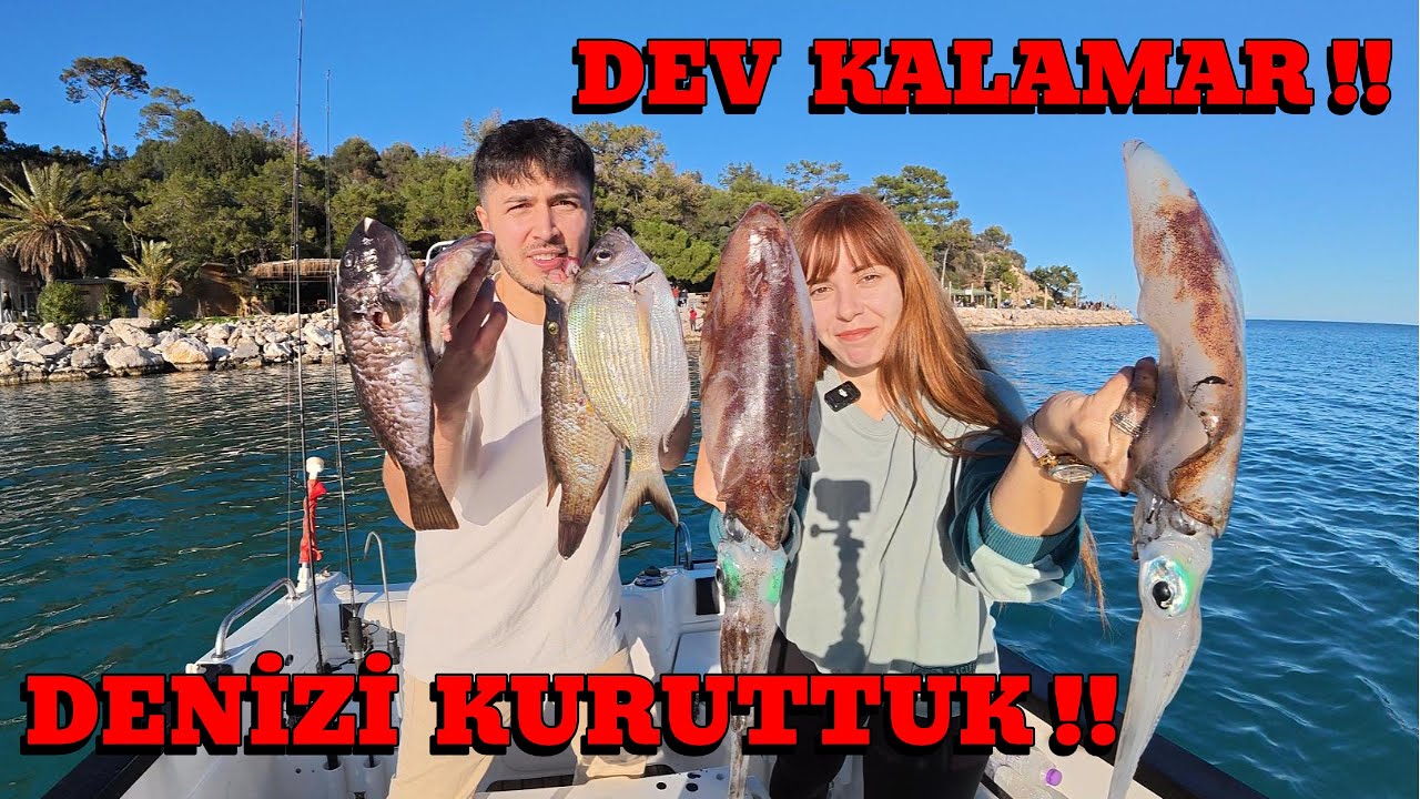 ZIPKIN İLE BALIK AVI !! - DEV KALAMARLAR YAKALADIK . ( Yakala & Pişir )