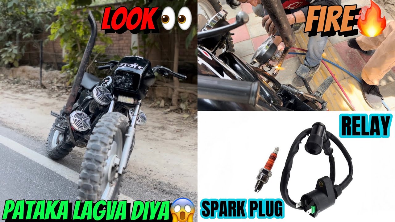 Tractor ka Silancer ma spark plug lagva diya 😱 how to install pataka in splendor🔥 vansh vlog