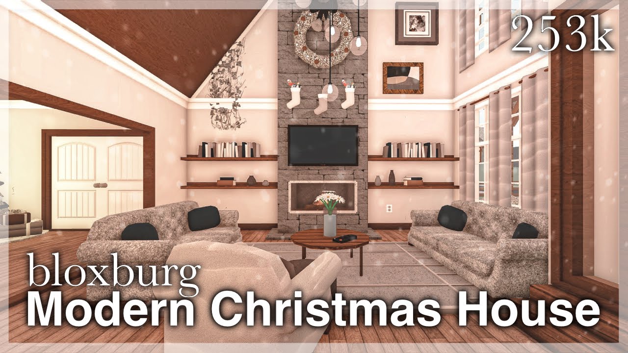 Bloxburg - Modern Christmas House Speedbuild (interior + full tour)