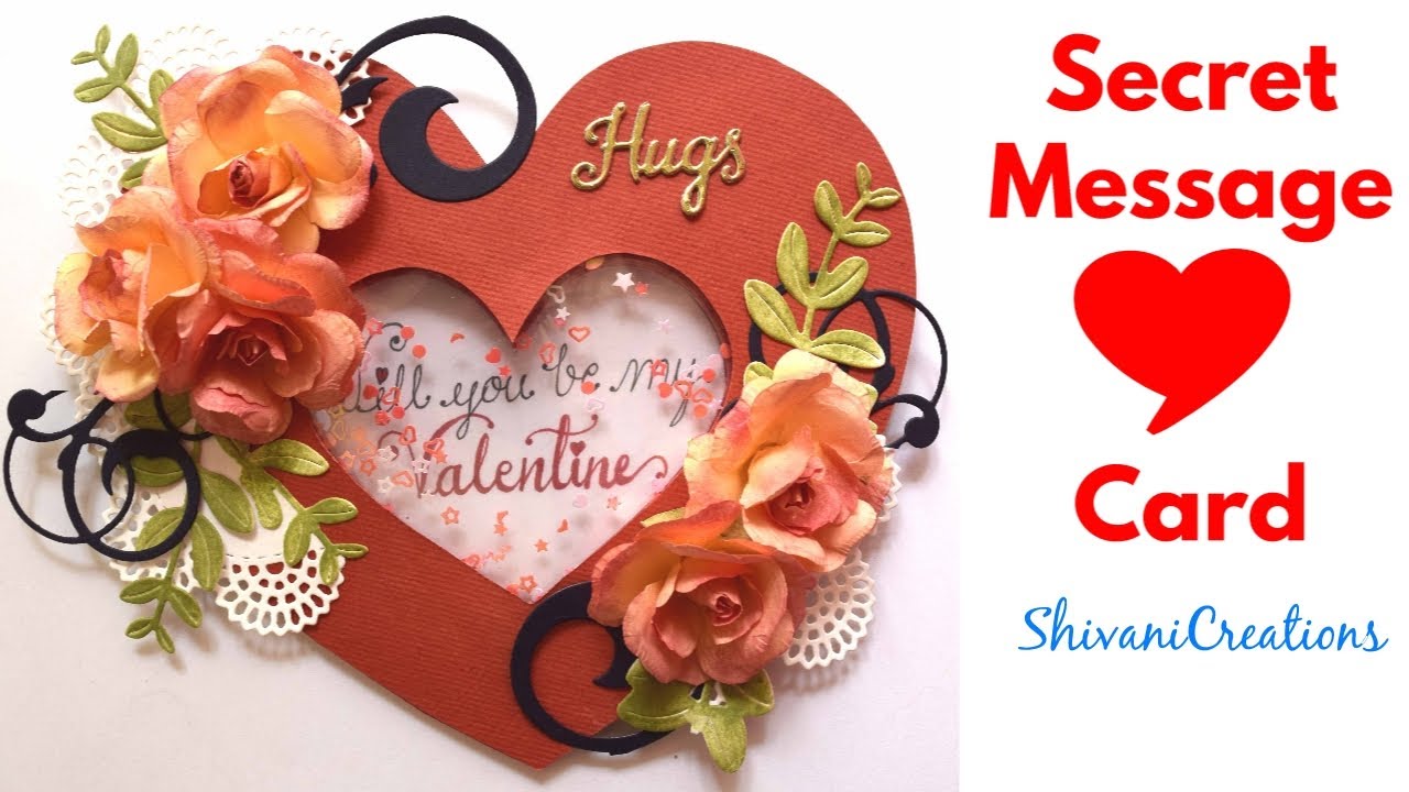 Secret Message Love Card/ Heart Shaker Card/ How to make Valentine's Day Card