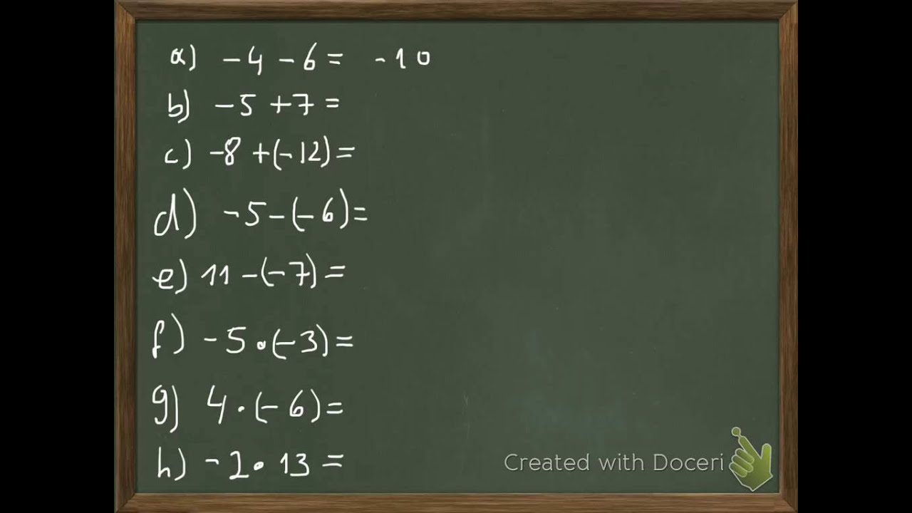 Addieren, subtrahieren multiplizieren, dividieren - Rationalen Zahlen - Übungsaufgaben