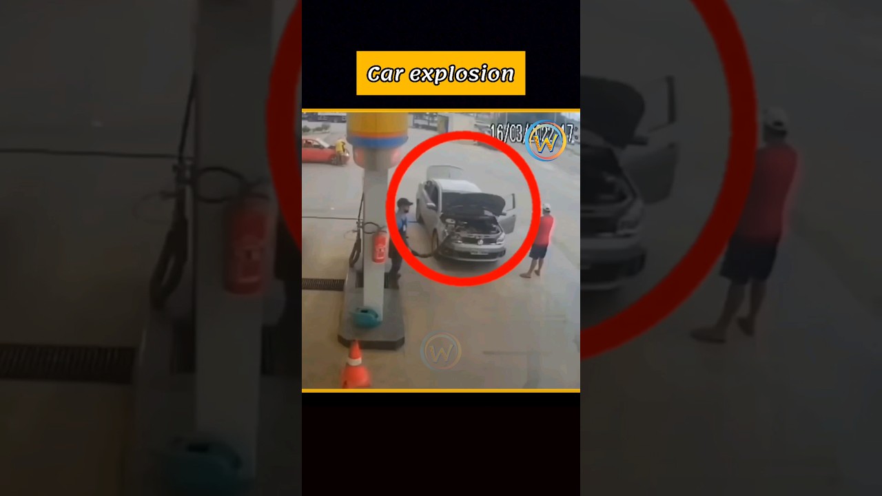 Взрыв автомобиля, работающего на сжатом природном газе.