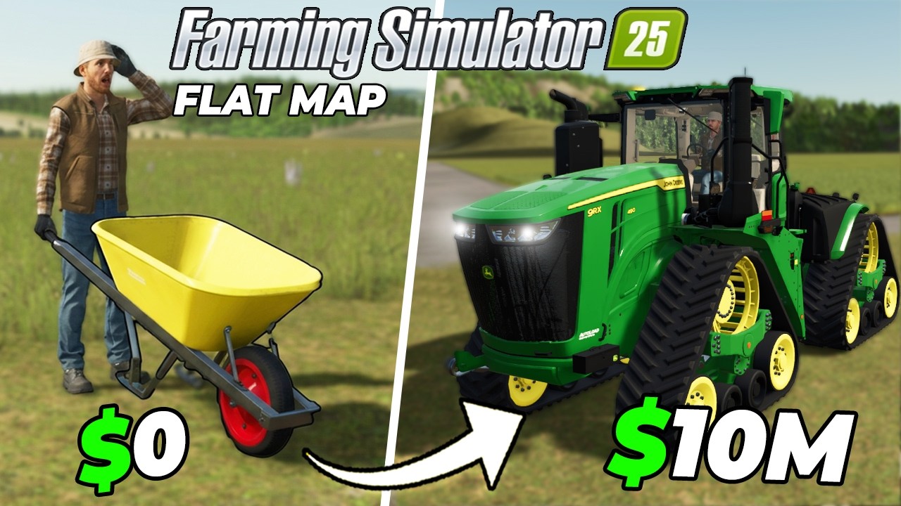 I spent 1500 days on the Flat Map with $0! (Full Film 2) - Farming Simulator 25