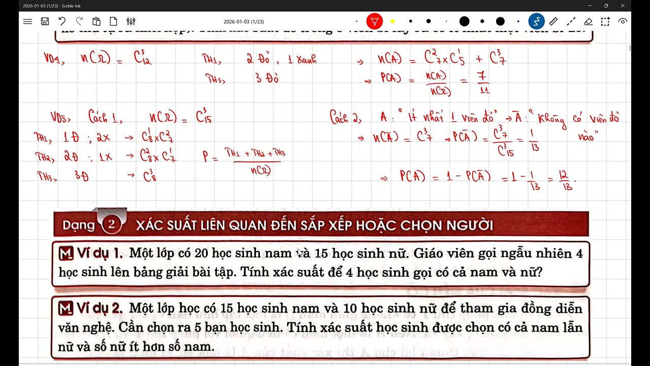 Chữa ví dụ Tính xác suất của 1 biến cố