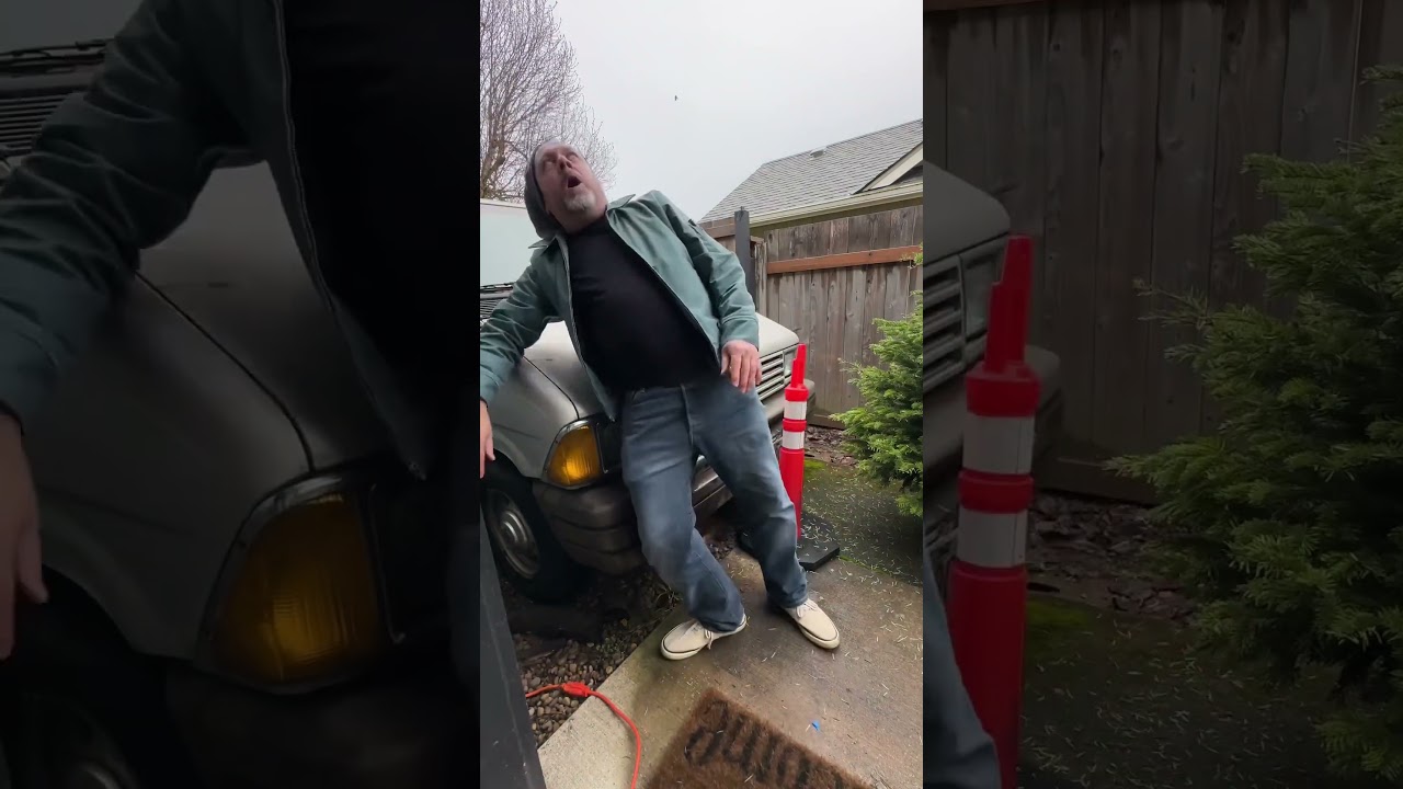 Завести старый фургон с толкача &mdash; захватывающее занятие #автомобиль #автолюбитель #восьмидесятые ...