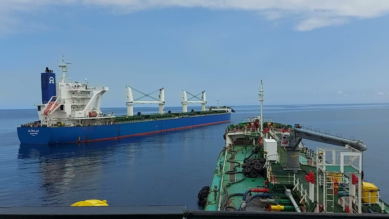 From anchorage - Alongside to MV.ULTRALAZ 04-10-2023 ,Mauritius - Port Louis.