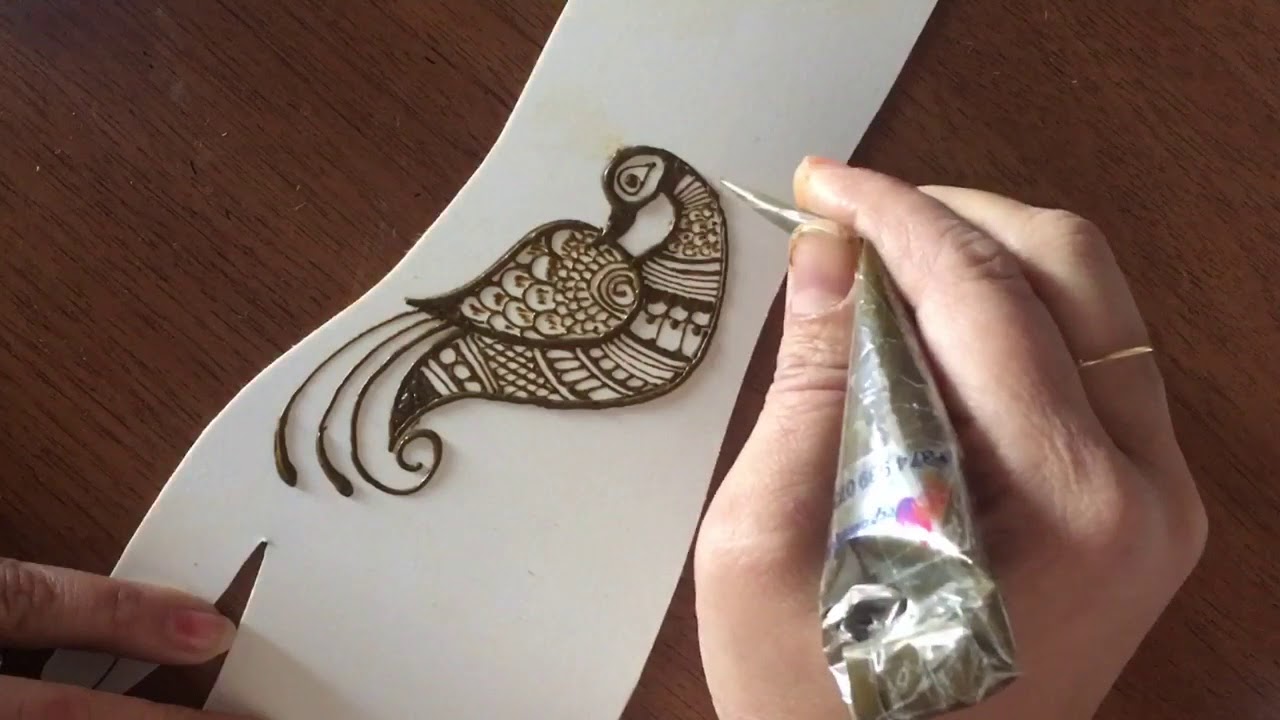 Intricate Peacock and floral mehndi design || how to draw peacock mehndi design ||