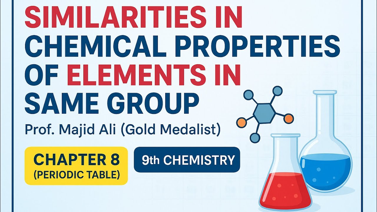 L-5. Similarities in Chemical Properties of Elements | Modern Periodic Table| 9 Chemistry Chapter 8 