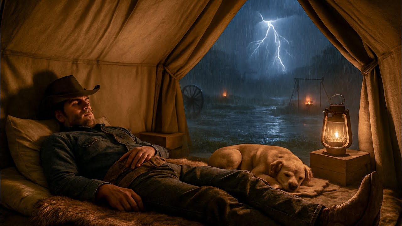 Arthur Morgan with His Loyal Dog Rufus | Deep Sleep Rain & Thunder ASMR