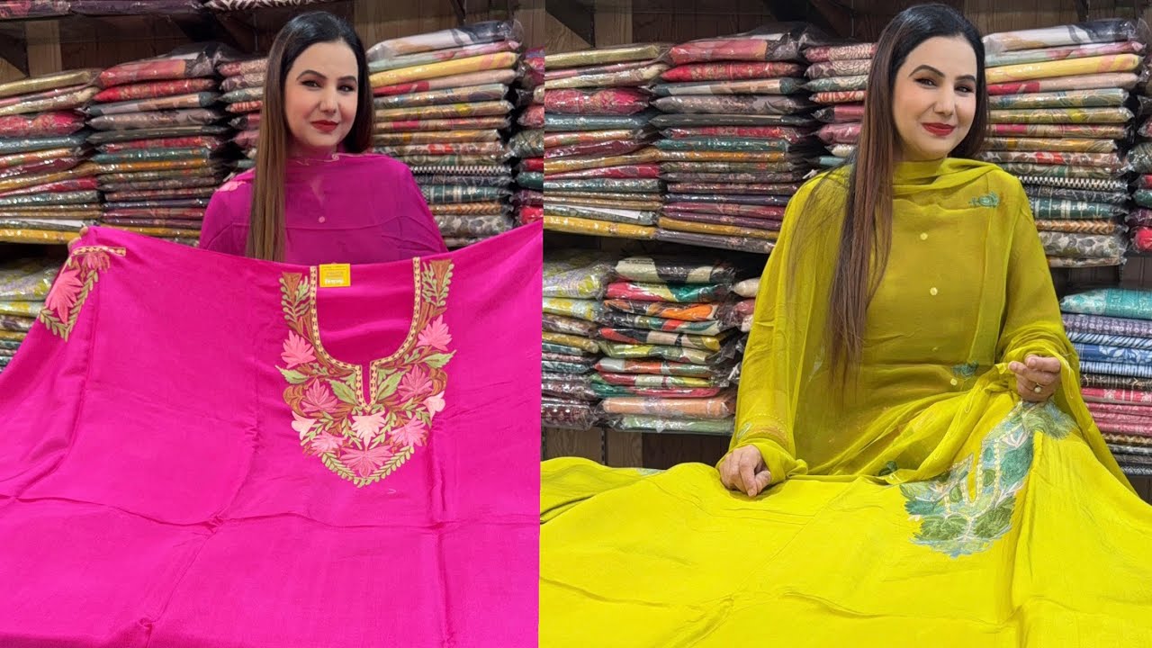 Kashmiri embroidered party wear suits || A symbol of Elegance and Sophistication❤️