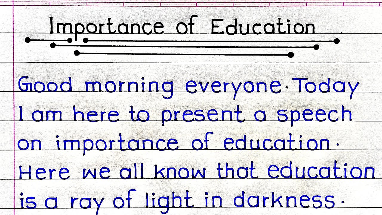Speech On Importance Of Education In English | Importance Of Education Speech | Speech Writing |