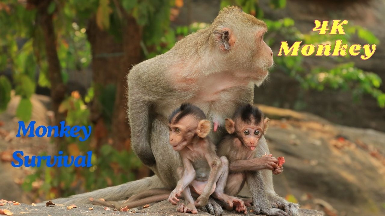 Monkey eat 4k. 4K monkey survival videos