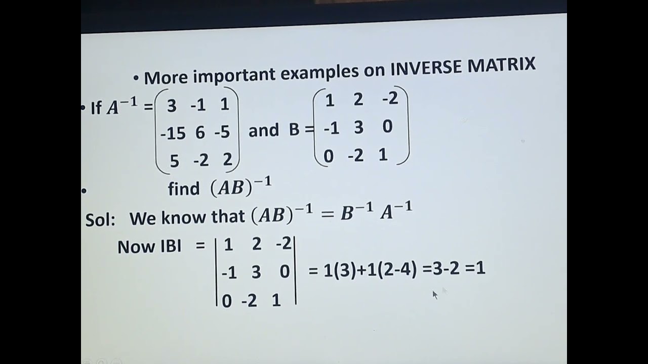 #Important example on INVERSE MATRIX #Class -12# DETERMINANT--41