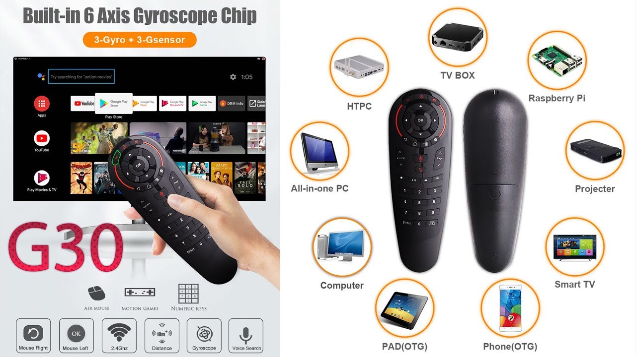 Универсальный Пульт G30 Все 33 кнопки Программируются + Air Mouse
