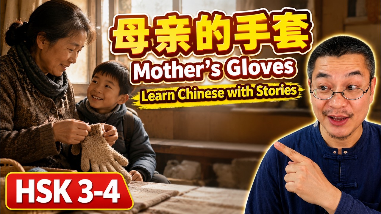 Chinese short story 73 |母亲的手套Mother’s Gloves | HSK 3-4 | 听故事学中文 | 中文短篇故事