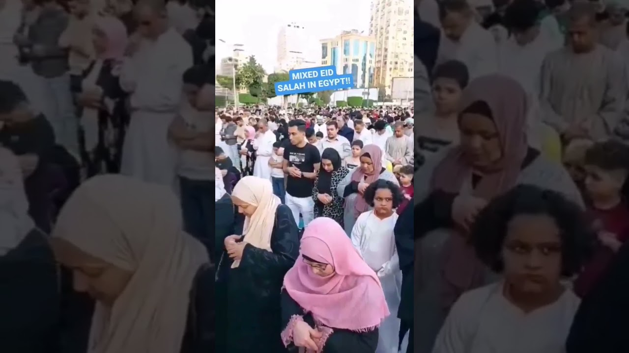 🇪🇬 ⚠️ Masses of men & women praying salat al-Eid together in Egypt.