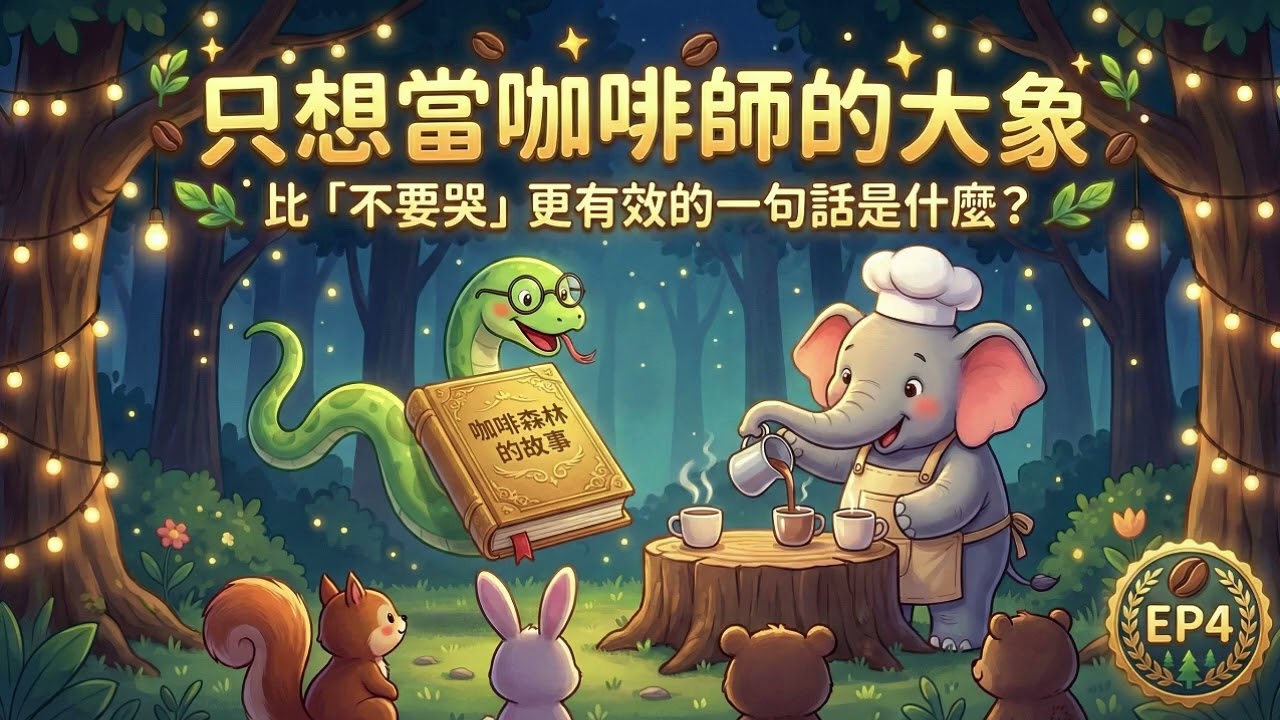🐘 【EP4】只想當咖啡師的大象  ☕ | 當朋友難過時，比「不要哭」更有效的一句話是什麼？|  情緒教育 | 睡前故事