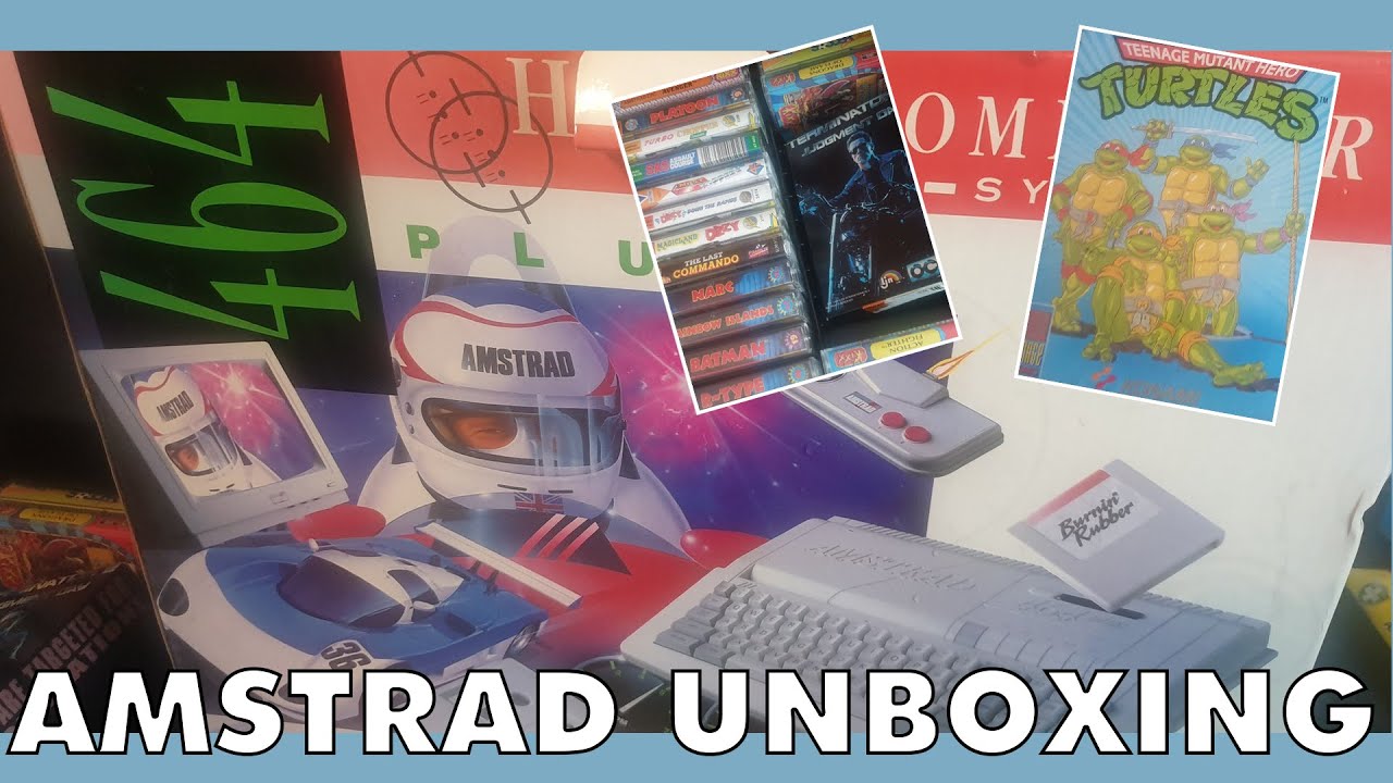 Amstrad Plus + 464 Used Unboxing &ndash; Terminator, Dizzy, Batman, Turtles . . .