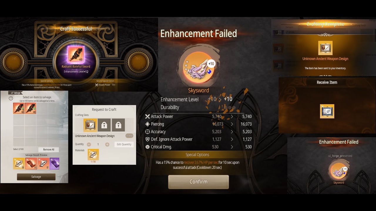 Blade & Soul Revolution (BNSR EN) crafting Ancient Weapon
