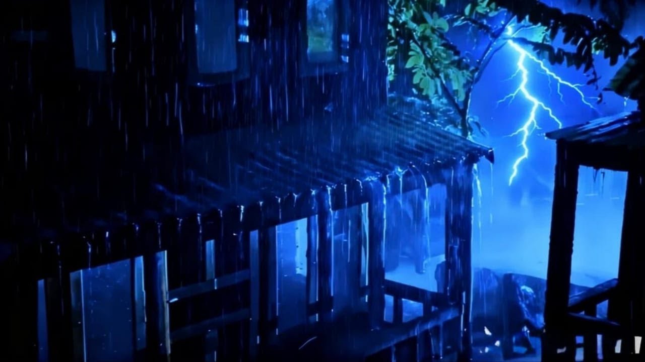 LIVE 24/7 Heavy Rain & Thunder in Cozy Cabin