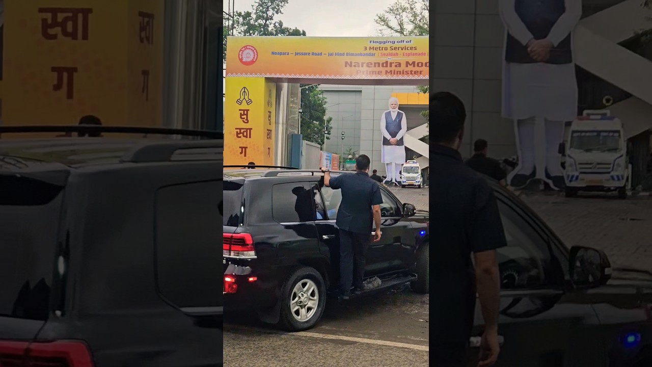Indian prime minister Modi Z+ security grand entry#viral#shorts#ytshorts#kolkata