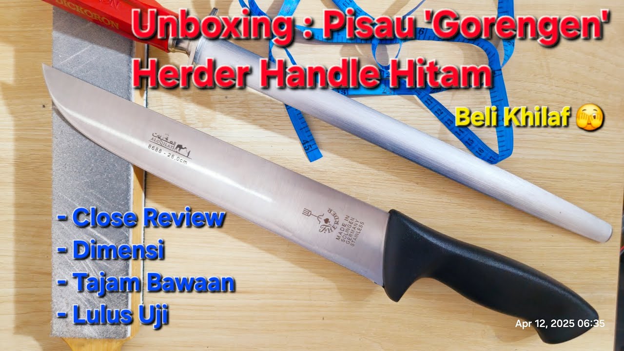 🤑 Apakah Sesuai Harganya Pisau Gorengan ini? Herder Handle Hitam 26cm