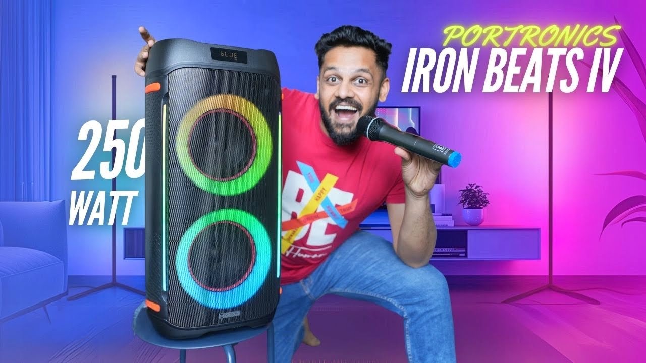 Portronics Iron Beats 4 Review | 250W Bass Beast with RGB & Karaoke Mic!
