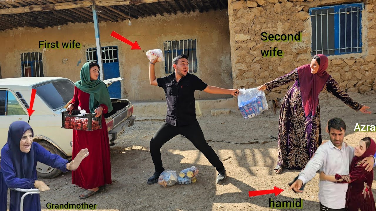 Mohammad returned home after meeting Hamid and grandmother; second wife lost control