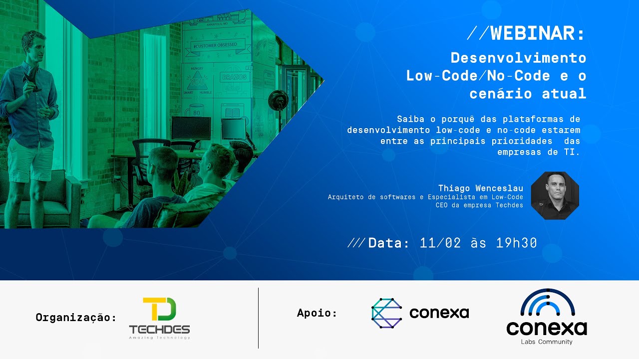 Webinar - Desenvolvimento Low-Code/No-Code e o cen&aacute;rio atual