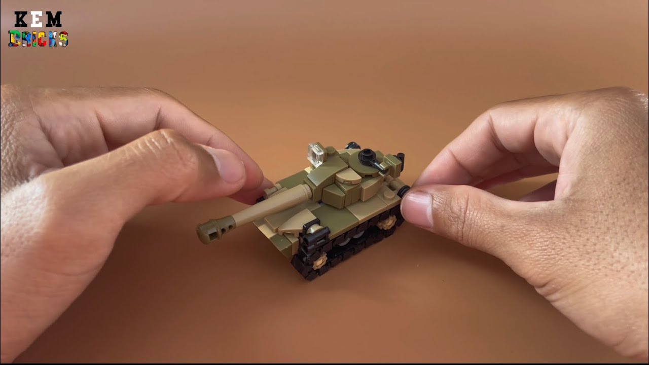 Build LEGO Tank Mini Vehicle (Tutorial)-Brick Military Mini Vehicle Part2.