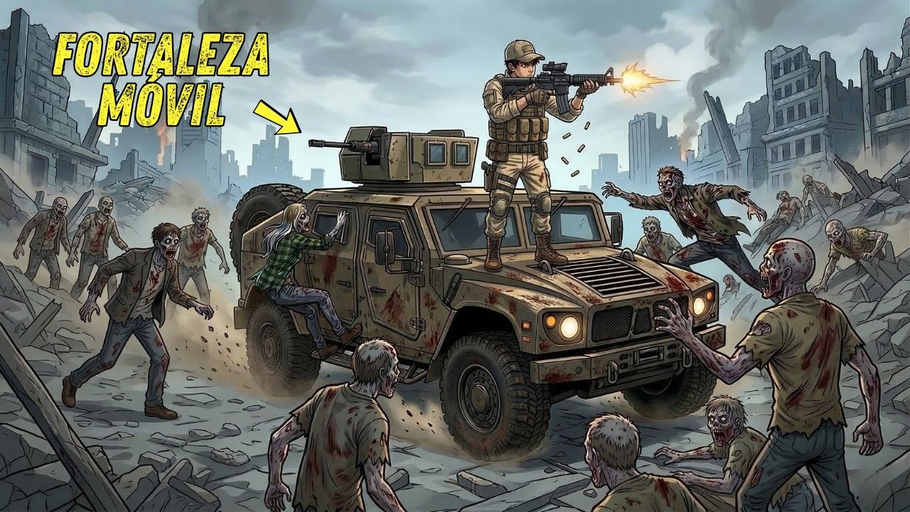 Antes del apocalipsis, vendí todo para comprar un vehículo blindado y crear una fortaleza móvil.
