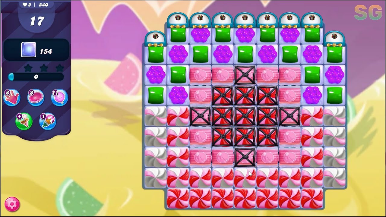 Candy Crush Saga Level 340 (No Boosters)