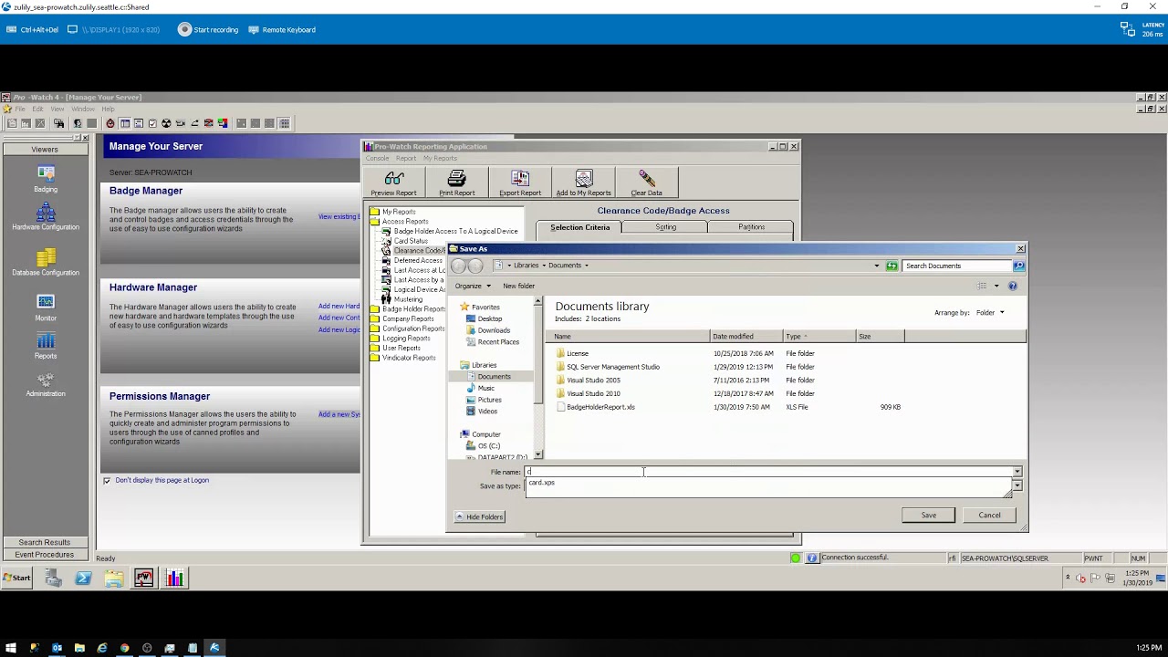 Scheduling a Report in Prowatch