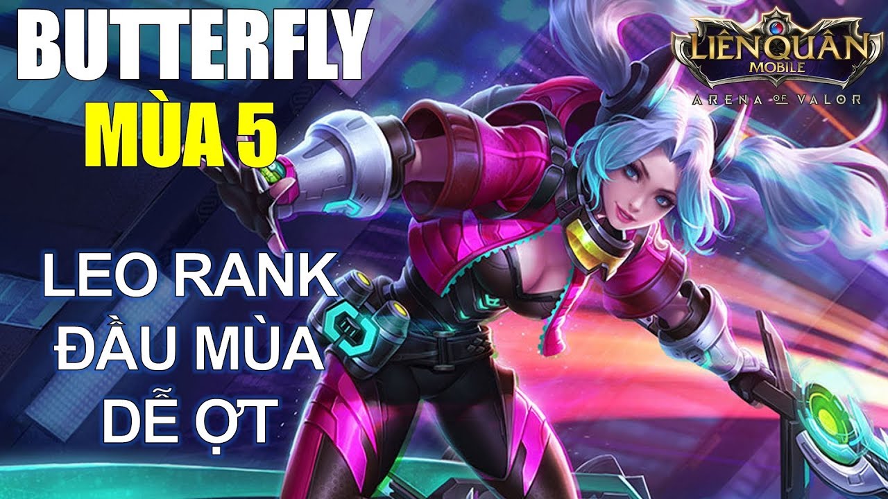 ButterFly đi mid quẩy rank đầu mùa 5 vét mạng bá đạo Liên quân mobile Pb Lễ hội mùa đông