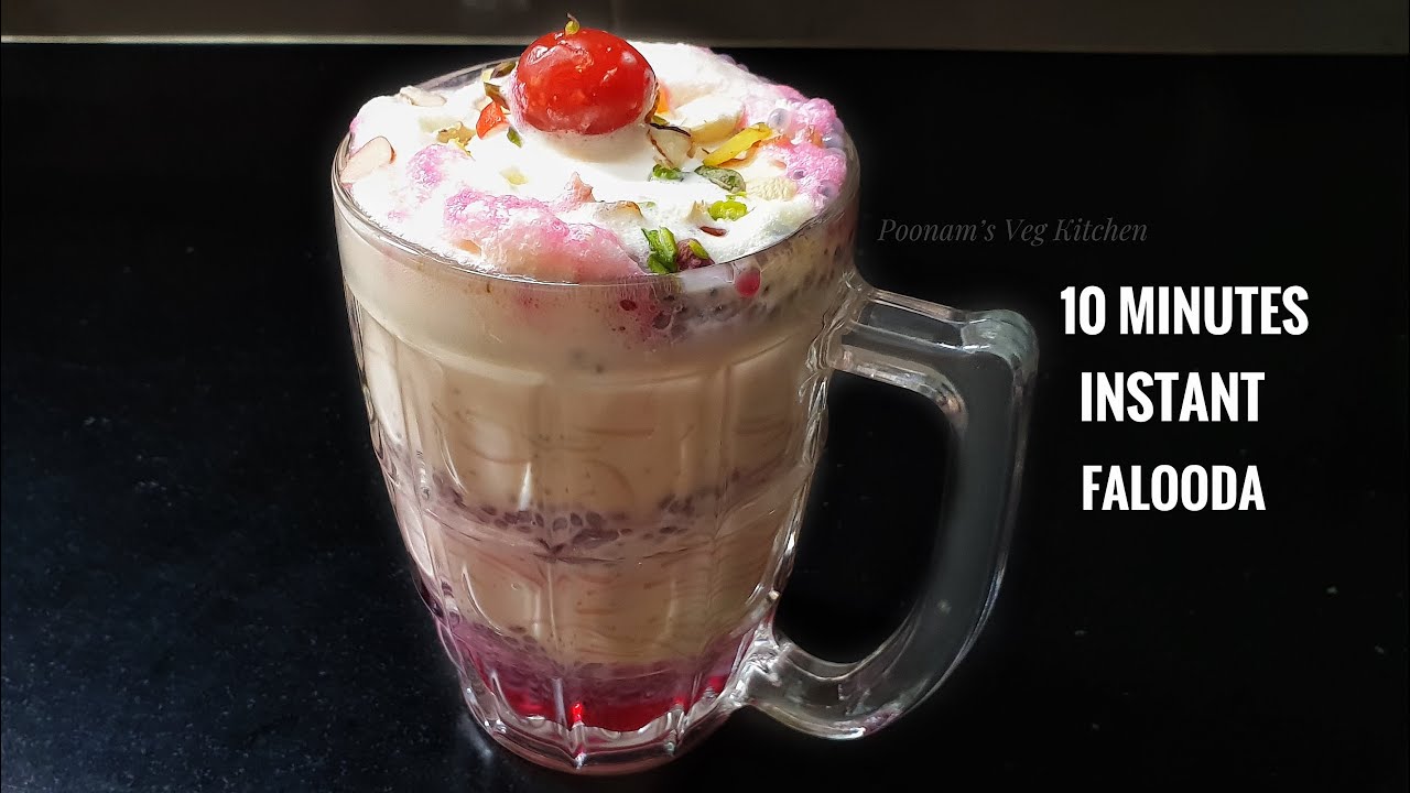 10 minutes Instant Royal Falooda | Refreshing Summer Beverage Falooda Recipes @Poonamskitchen000