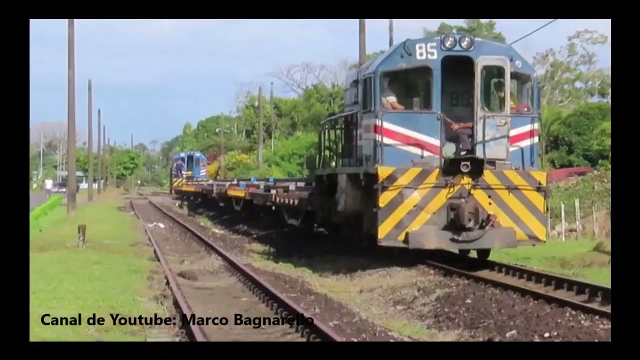 Potencia pura con 2 locomotoras GE U11B del INCOFER en Guácimo  Tren de carga con acero Arcelor