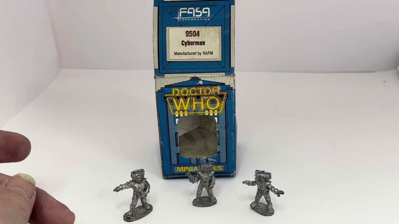 Vintage FASA Corp 1986 Doctor Dr Who Citadel Miniatures Metal Figures No. 9504 - Cyberman Set of 3