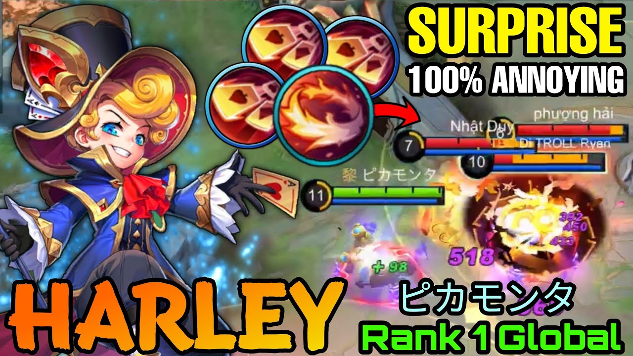 100% Annoying Magician Harley Perfect Play - Top 1 Global Harley by ピカモンタ - MLBB