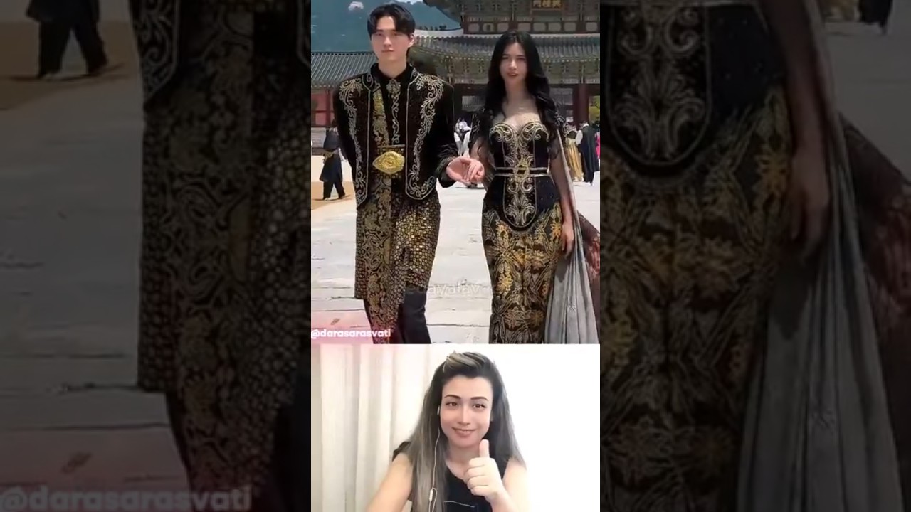 🔥 Индонезийский батик-наряд в Корее, уличная мода и реакции публики #уличнаямода #реакциипублики