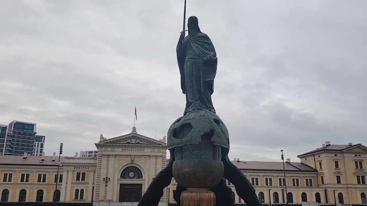  Duwag,Katice(tatra)Bozankaya trams  at old main railway station Belgrade(constracted in 1884)