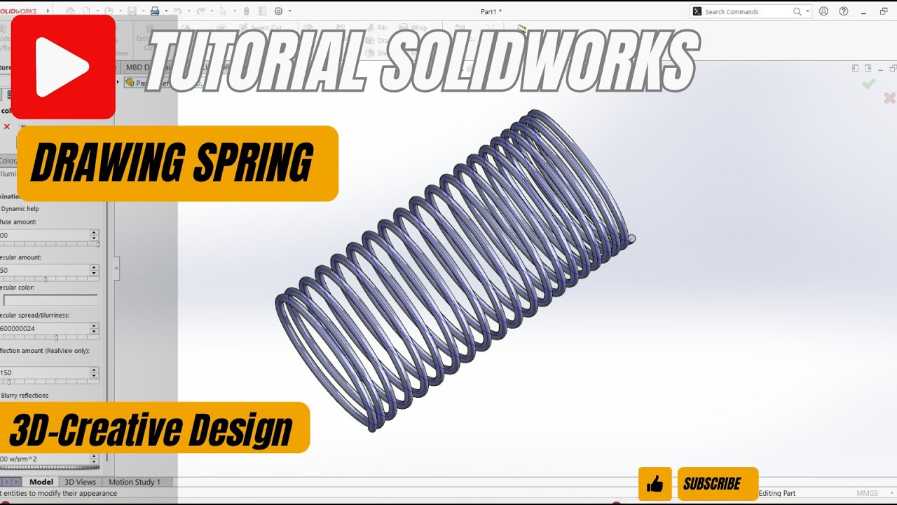 Tutorial Lengkap Membuat Spring 3D di SolidWorks | Helix & Sweep Step by Step