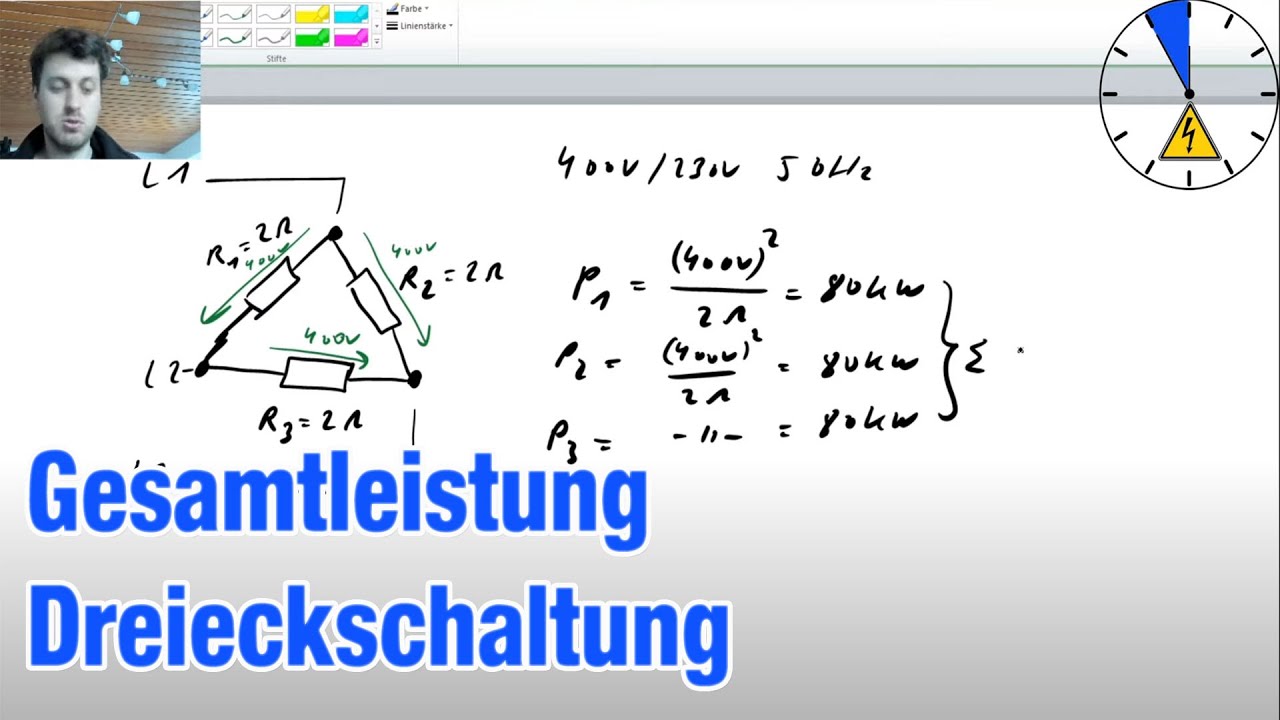 Gesamtleistung Dreieckschaltung Drehstrom symmetrische Last 400V