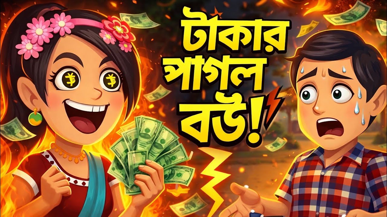 টাকার পাগল বউ | bangla cartoon | bangla kahani | thakumar jhuli cartoon