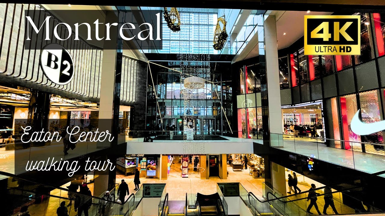 [4K] Walking tour in the Eaton Center | Shopping mall | January 2025 | Montreal, Canada 🇨🇦
