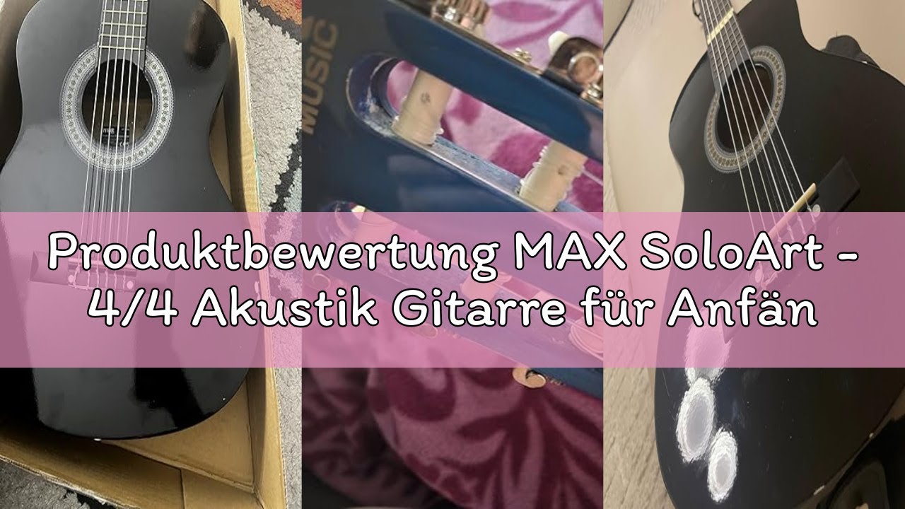 Produktbewertung MAX SoloArt - 4/4 Akustik Gitarre für Anfänger Einsteiger Erwachsene - Akustikgitar