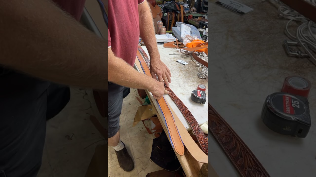 How to lay out an inlaid beaded leather belt